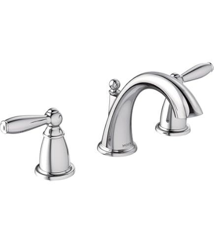 Moen Brantford Chrome Two-Handle High Arc Widespread Bathroom Sink